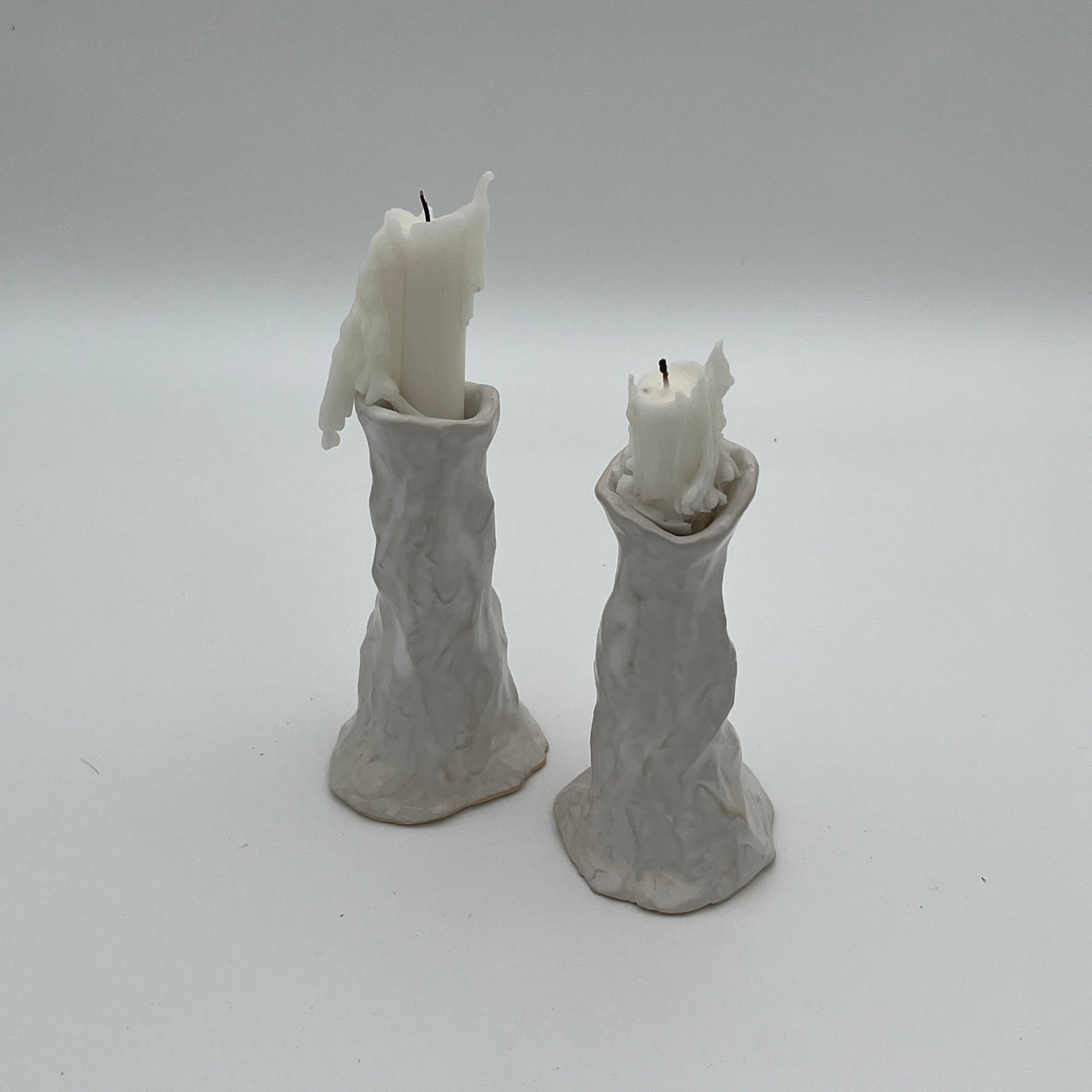 Melt Candle Holders Pair White