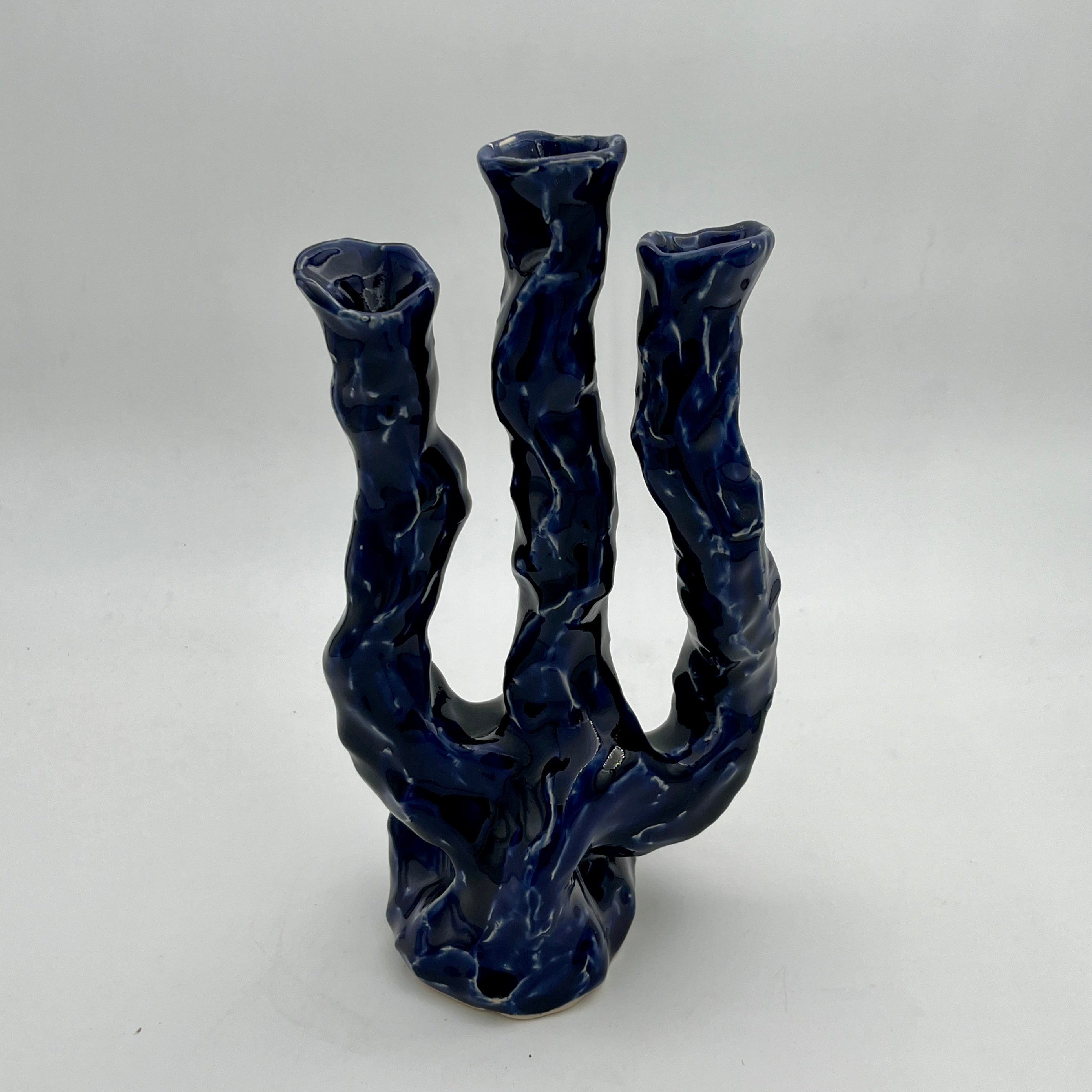 "Melt" Candelabra Cobalt Blue