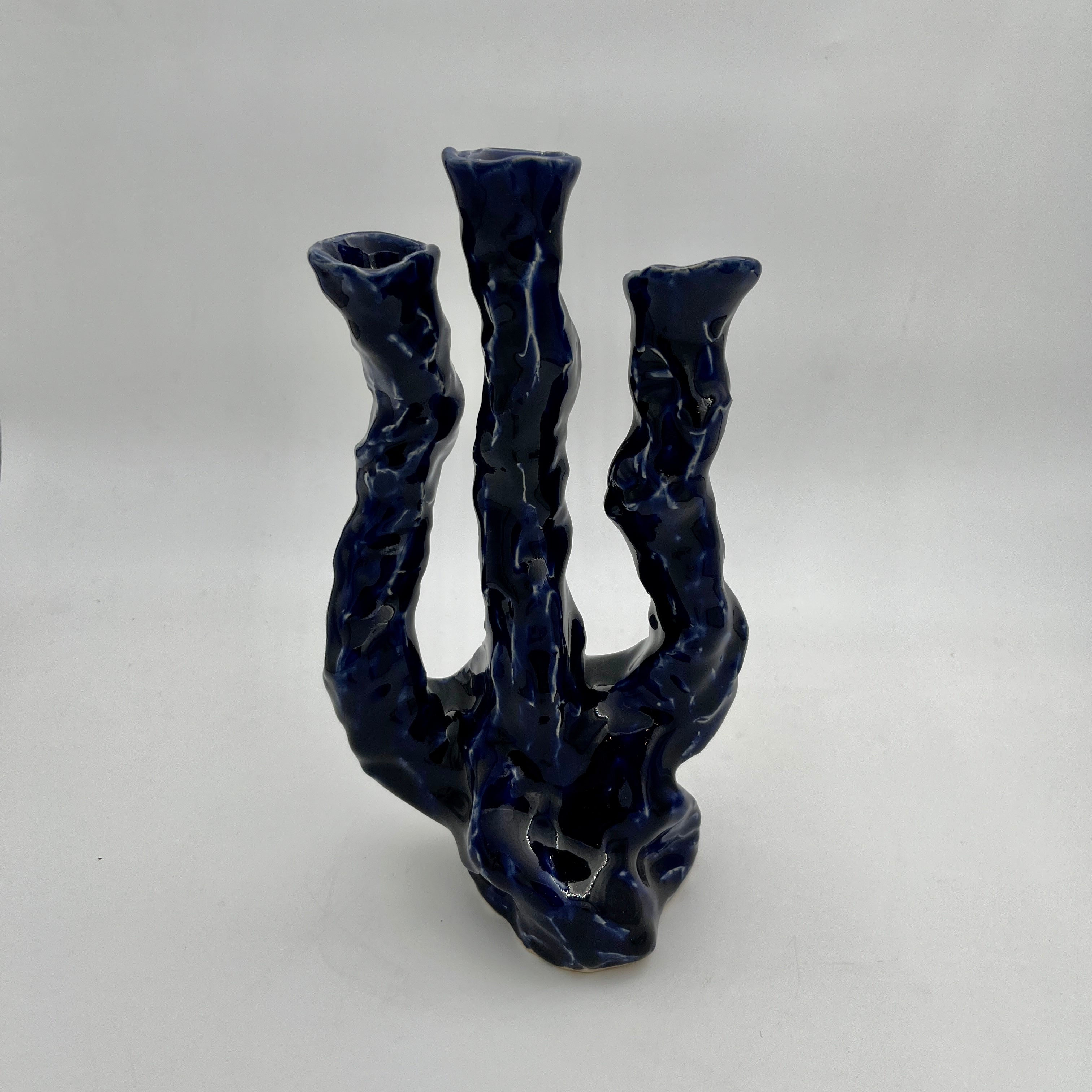 "Melt" Candelabra Cobalt Blue